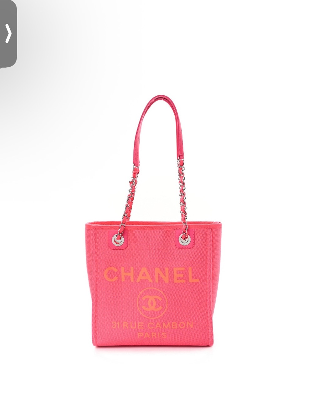 CHANEL Deauville Small Shopping Tote – Neon Pink Canvas